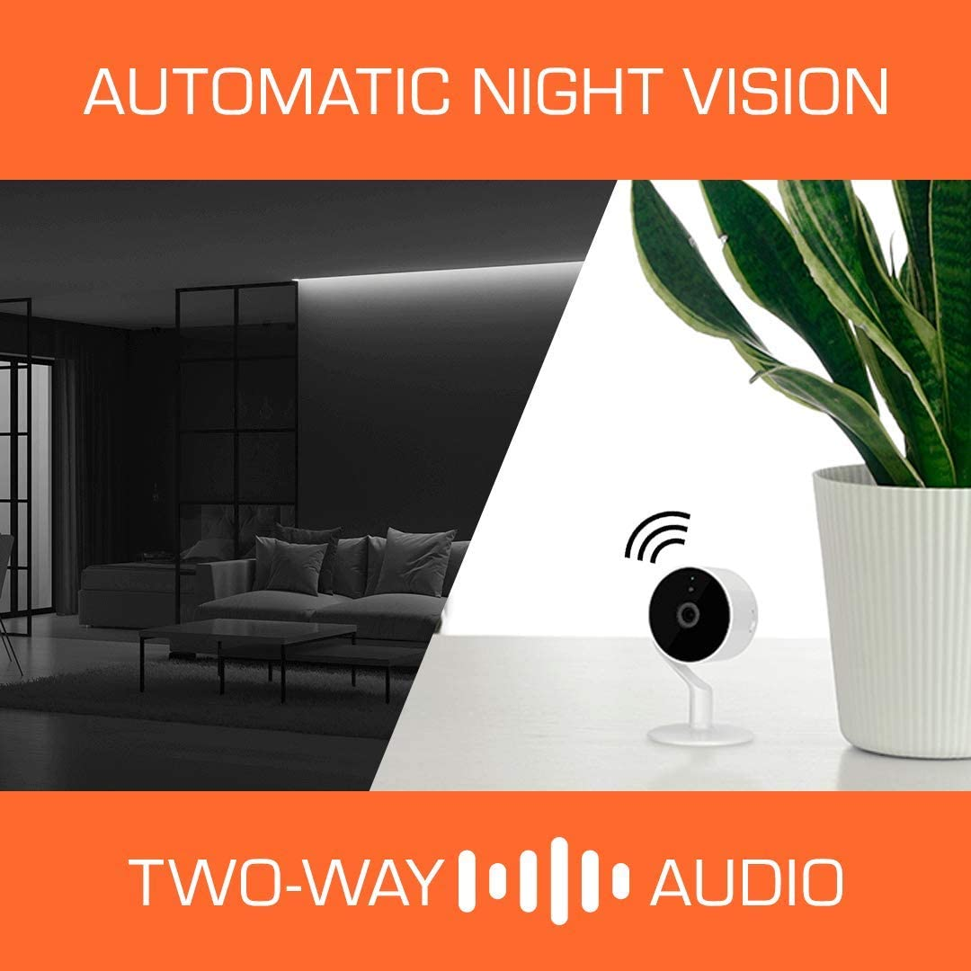 Nexxt Solutions Smart Home WiFi Fixed 1080p Camera- Night Vision-Motion Sensor-App alerts- Micro SD Recording (2 pack)